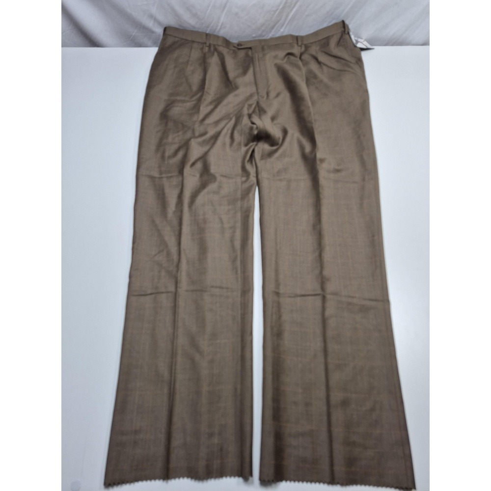 Palm Beach Dress Pants Mens 52x36 Brown Wool Cashmere Pleated Big Tall NWT